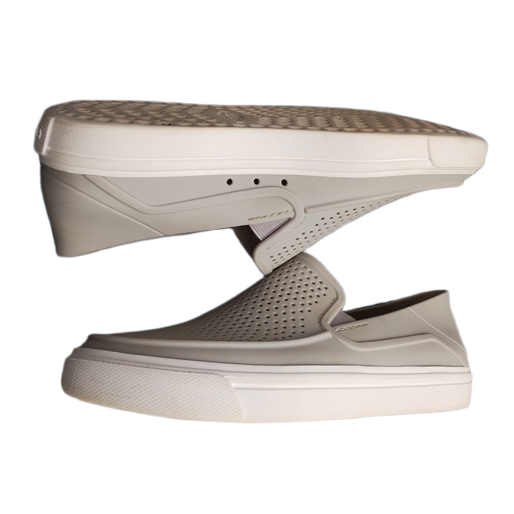 Crocs CitiLane Roka Casual Sneakers Womens Size 7 Gray White Perforated Slip-On